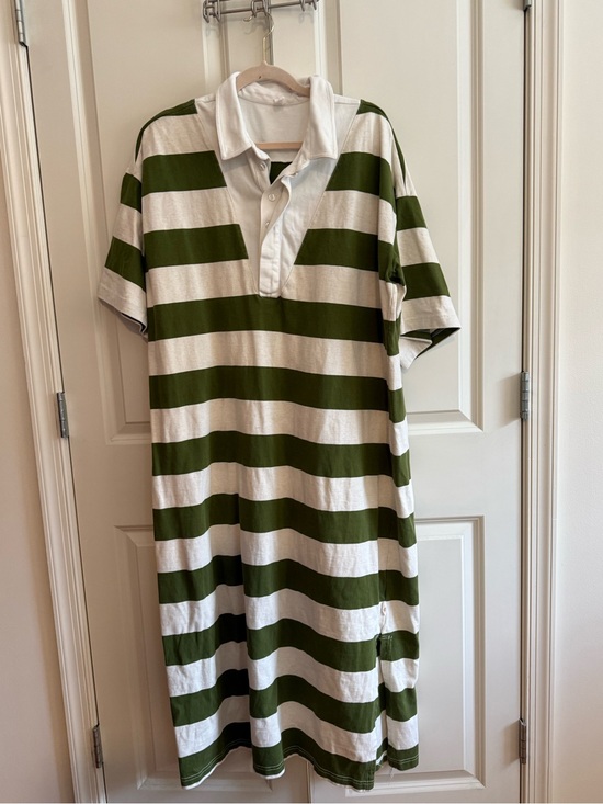Dresses & Skirts - Daily Practice. Anthropologie Green and White Striped Polo Dress